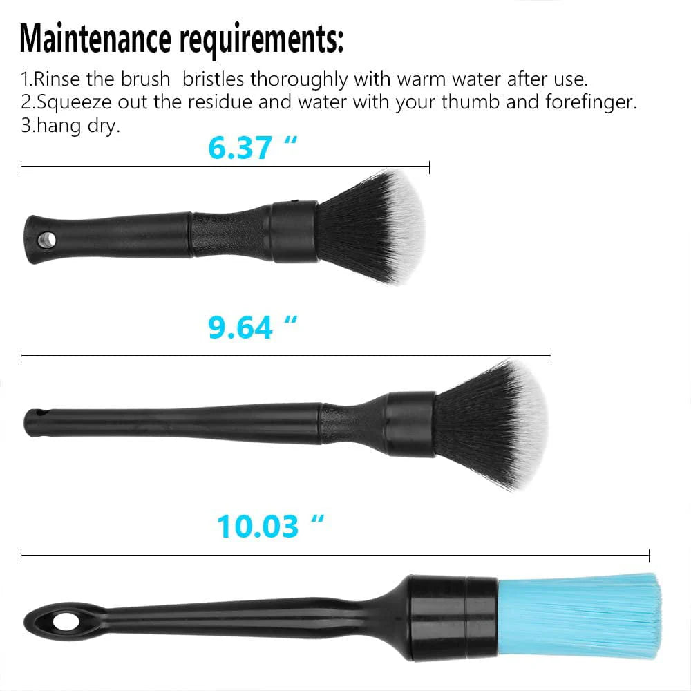 OBOSOE 7 PCS Car Detail Brush Set, Ultra-Soft Cleaning Tool Auto Detail Brushes Kit to Wash Vehicles Interior Exterior Trim Wheel Rim