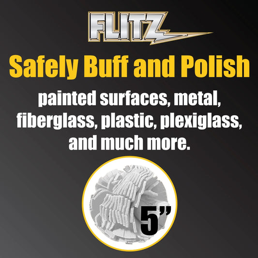 Flitz Car Buffing Kit (Basic) - USA-Made Car Care Kits for Vehicles - Includes 1lb Polish, 5" Buff Ball & 4 Microfiber Cleaning Cloths - Car Polishers and Buffers Kit to Remove Rust, Oxidation, & Mor