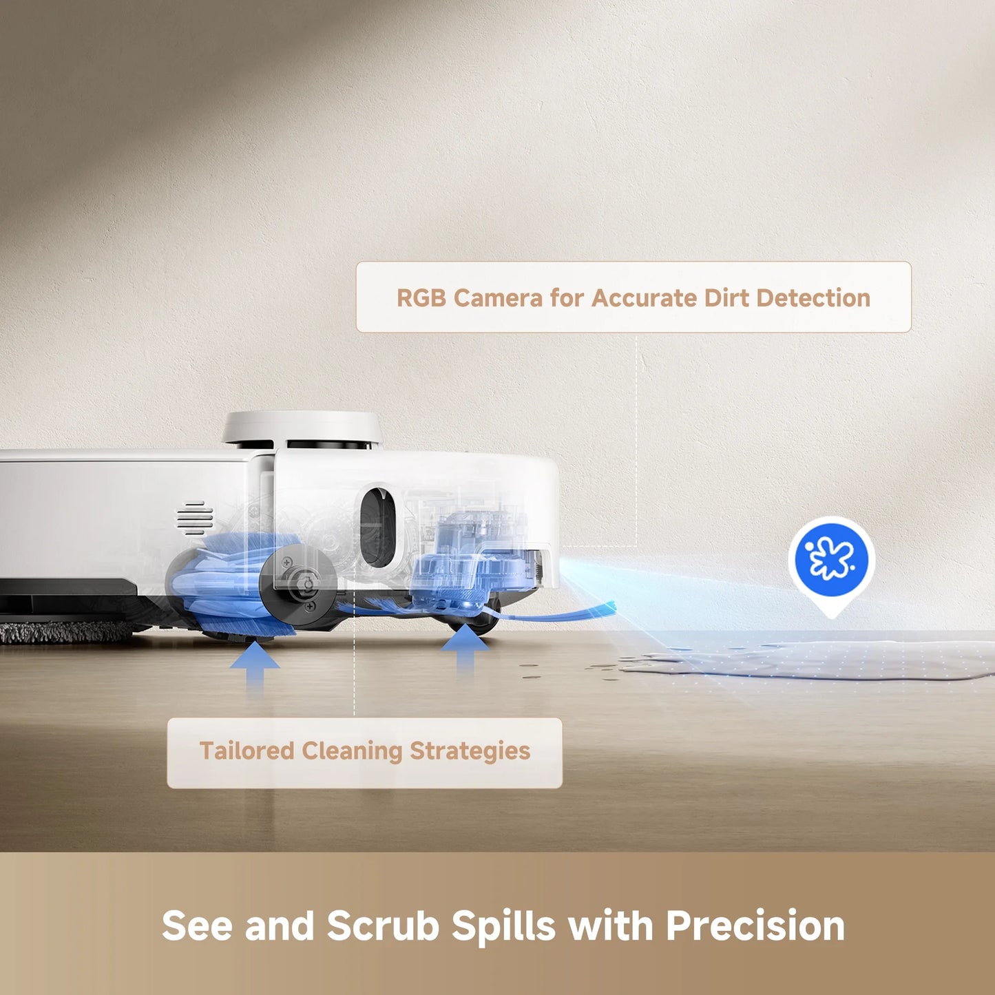 MOVA P50 Pro Ultra Robot Vacuum with Cleaning Solution, Removable&Liftable Mop,Anti-Tangle,Self Drying&Cleaning