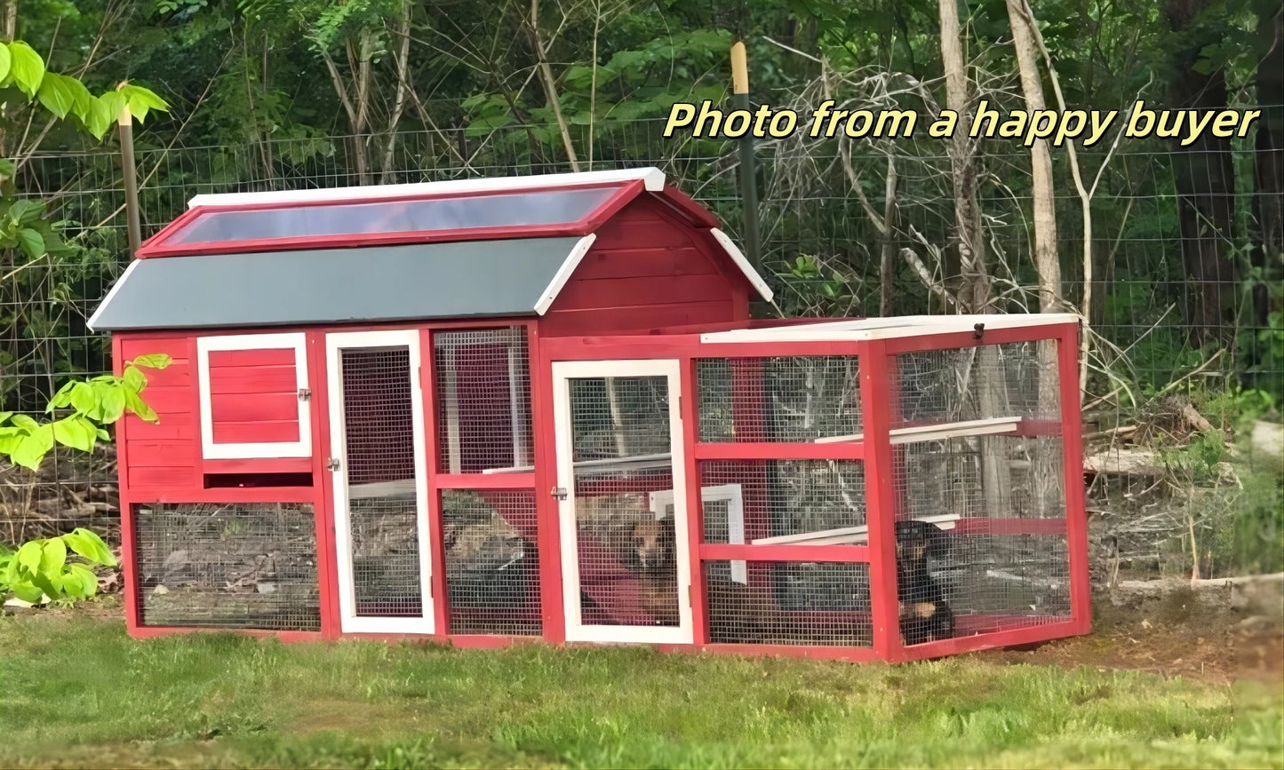 Chicken Coop Outlet Large 102" Wood Backyard Hen House Nesting Box & Run & Cleaning Tray