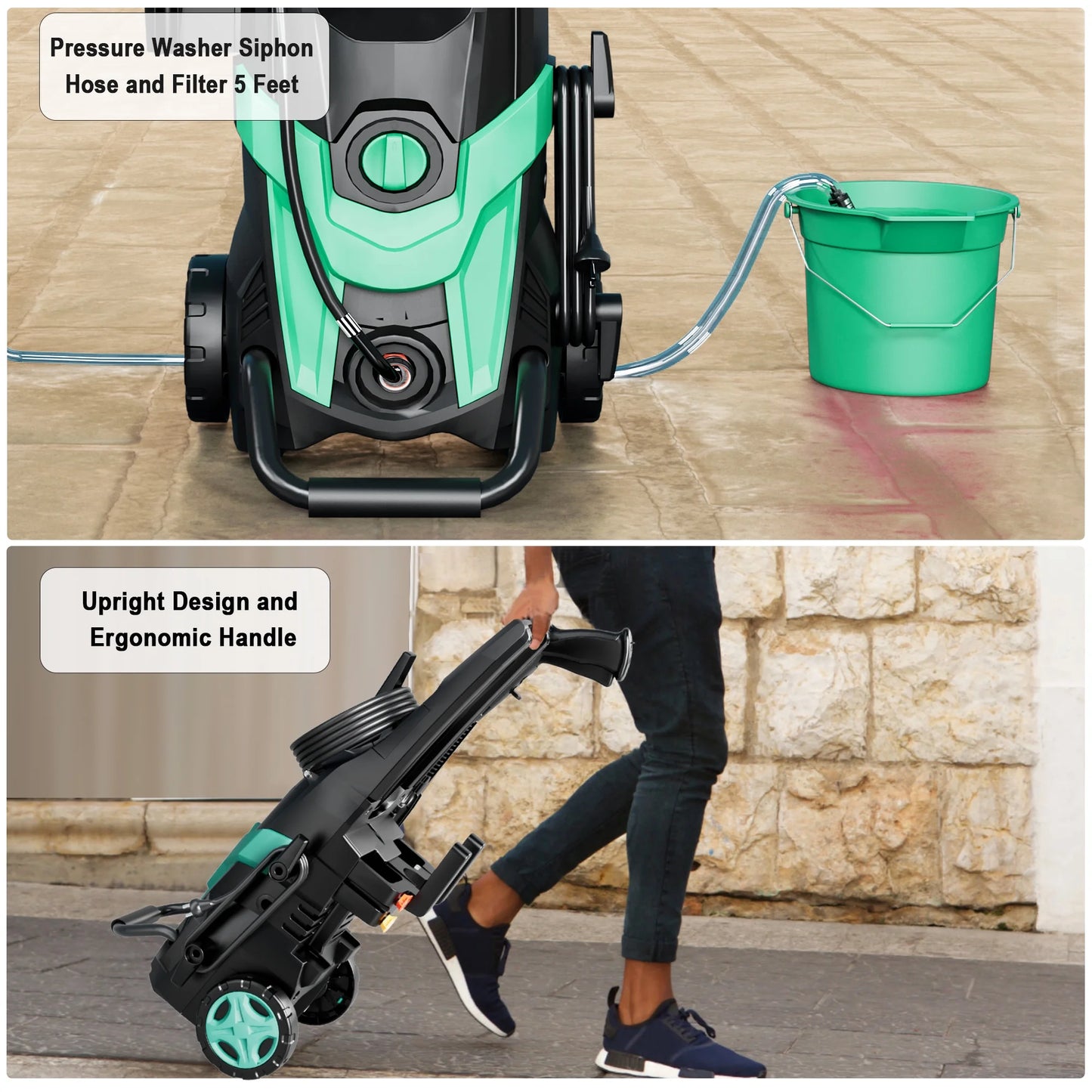 FOTING Electric Pressure Washer, 4500 PSI 3.2 GPM Power Washer with 4 Quick Connect Nozzles, High Pressure Cleaning Machine with Foam Cannon for Cars/Fences/Driveways/Patios/Home Cleaning