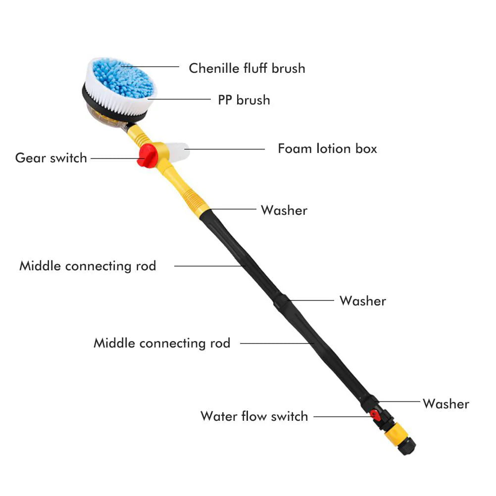 Car Wash Cleaning Kit Chenille Microfiber Wash Mop 360 Degree Automatic Rotation Car Wash Tool for Windshield Windows Doors
