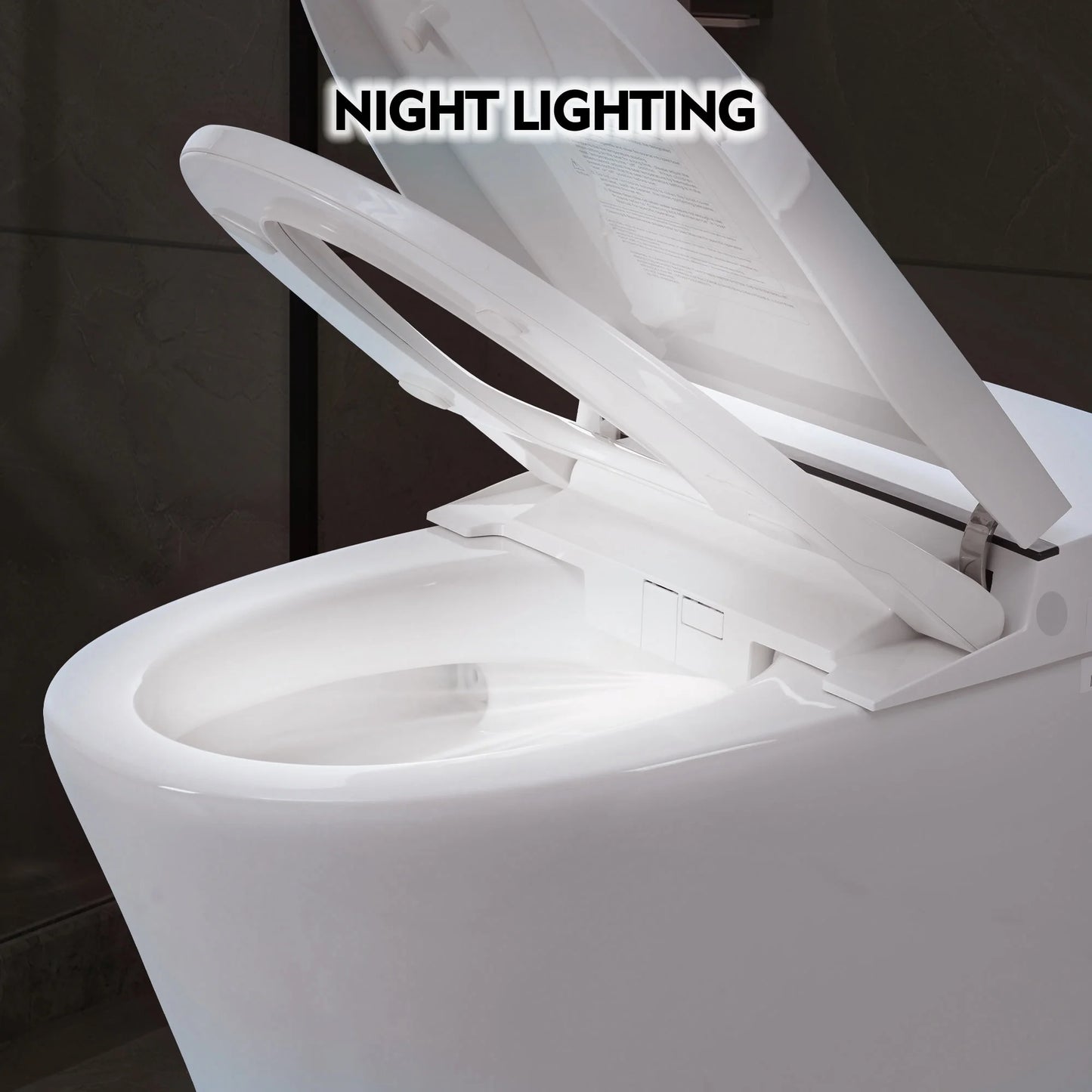 M optimized Smart Toilet With Self-Cleaning Nozzle, Soft Close Dual Flush Toilet 1/1.28 GPF White