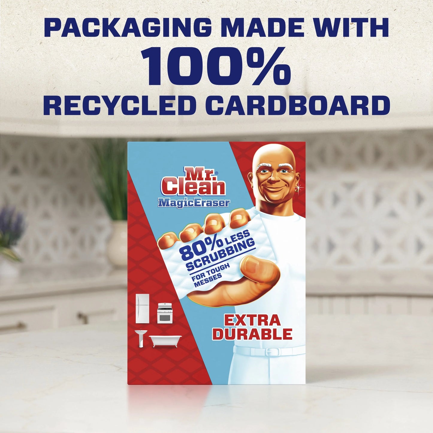 Mr. Clean Magic Eraser Extra Durable, Cleaning Pad with Durafoam, 4 Ct