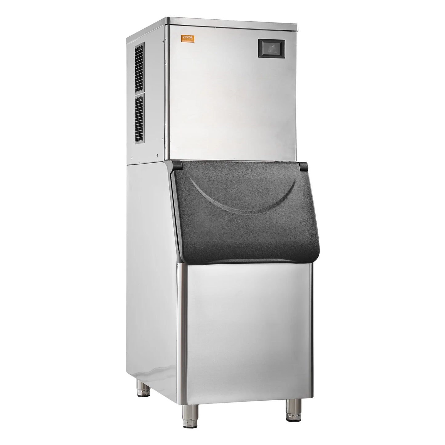 BENTISM Commercial Ice Maker 360LBS/24H & 330.7LBS Storage Bin Auto Self-Cleaning