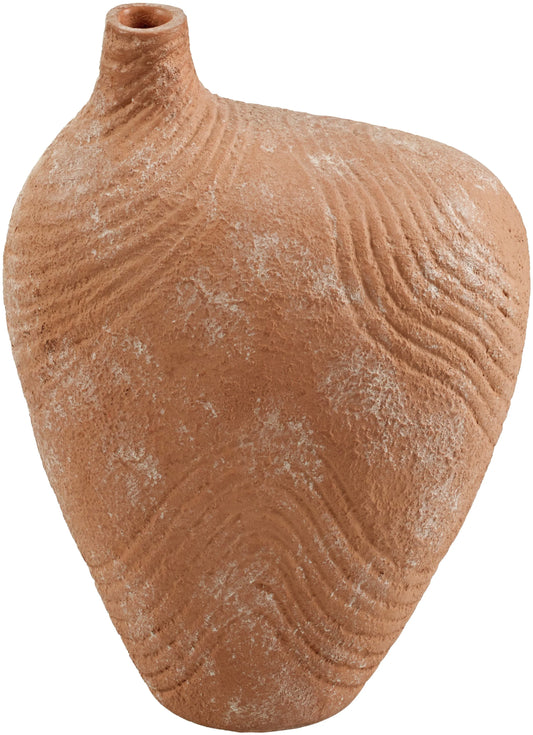 Mark&Day Vases, Joi Global Terracotta Flower Vase, Etched Papier-Mache Floor Vase for Flowers, Decorative Home Decor Accents for Living Room Bedroom Kitchen Office (12"H x 10"W x 6"D)