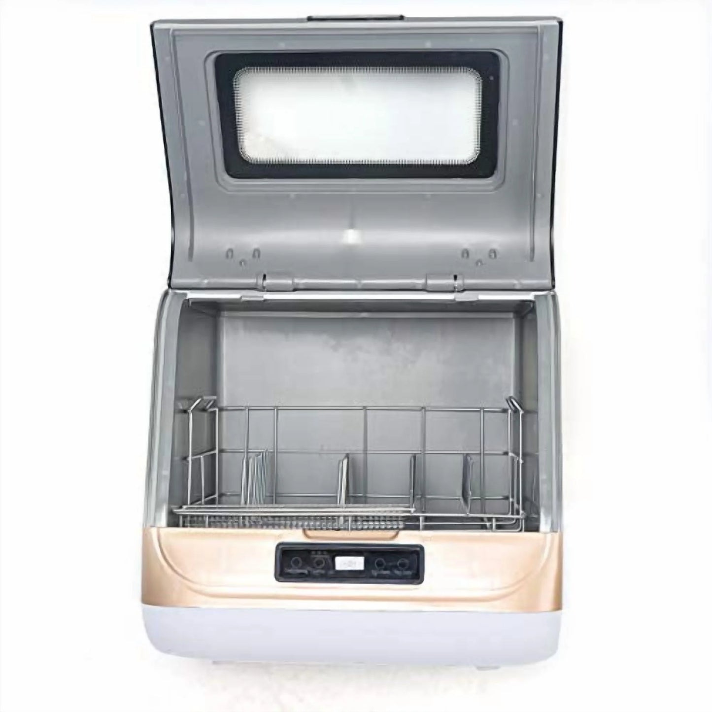 Countertop Dishwasher Kitchen Mini Portable Dish Bowl Washer Tabletop Automatic Dishwasher Deep Cleaning for Home, Apartment, RV (White & Black)