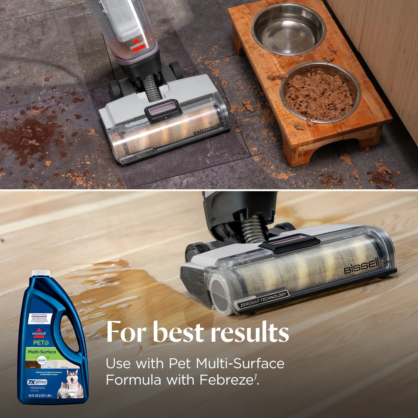 BISSELL CrossWave Edge, Corded, Multi Surface Hard Floor Cleaner Wet Dry Vacuum with Zero-Gap Edge Cleaning Technology, Self Cleaning Cycle, Pet Multi-Surface Febreze Trial Formula, 4157