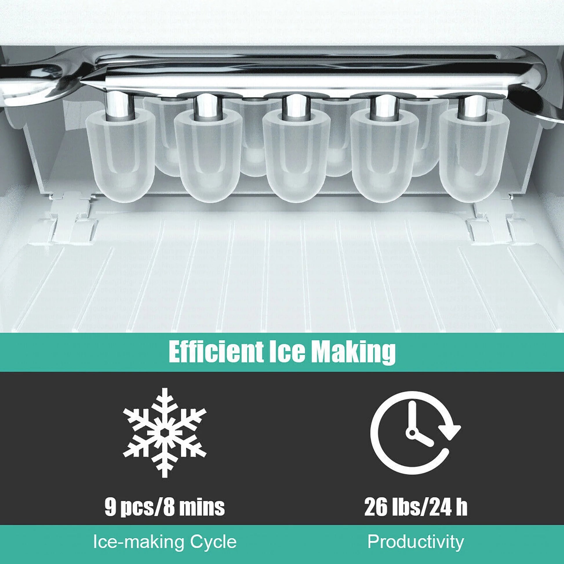 Costway Portable Ice Maker Machine Countertop 26Lbs/24H Self-cleaning w/ Scoop Green