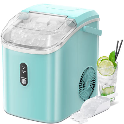 Electactic Nugget Ice Maker Countertop, 35lbs/24H, Self-Cleaning, Pebble Portable Ice Machine with Handle (White)