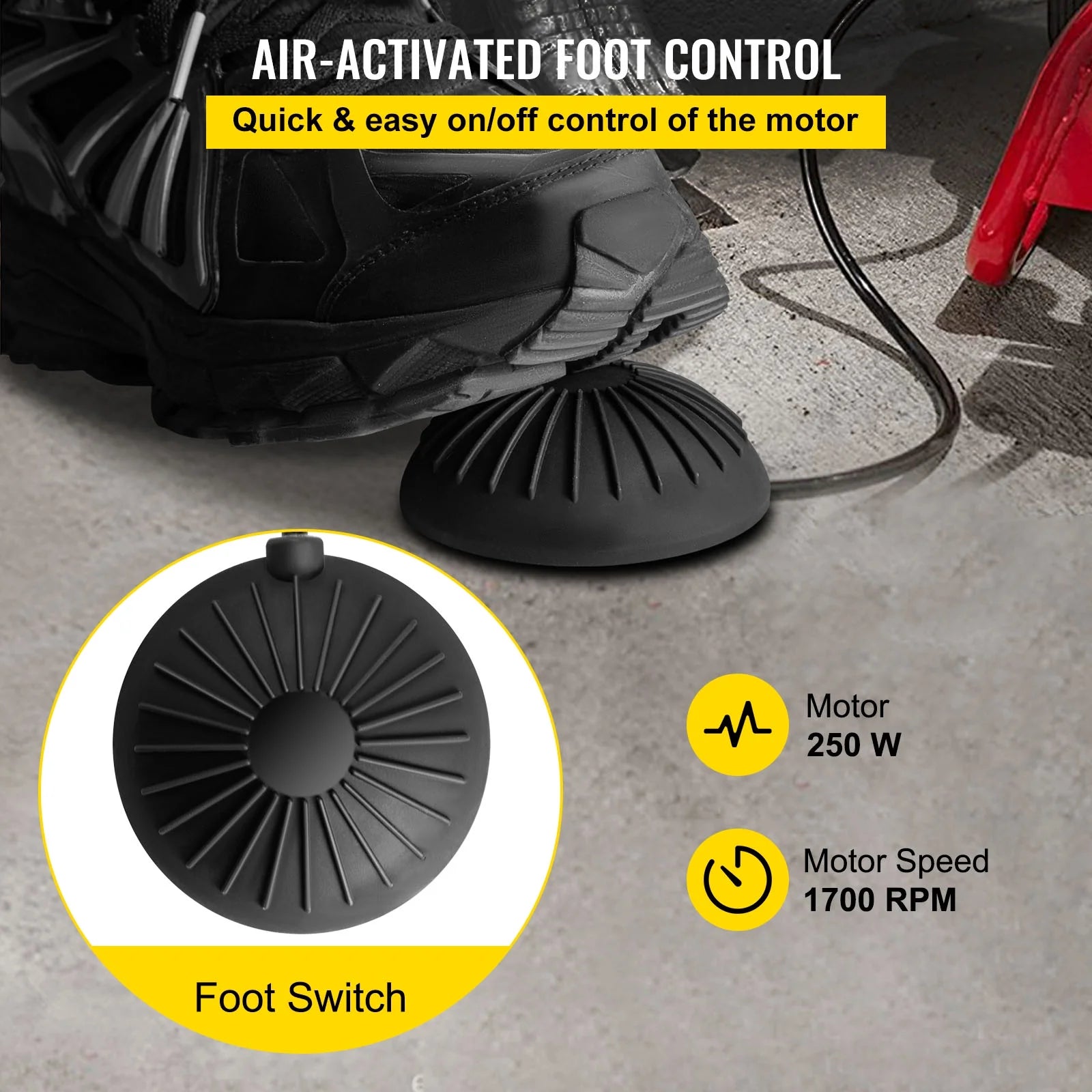 VEVORbrand Drain Cleaning Machine 75ft x 3/8 in Drain Cleaner Machines 250W Electric Drain Auger for 1" to 4" Pipes Electric Drain Snake Sewer Snake Drill w/ Cutters & Glove