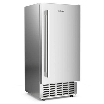Costway Under Counter Nugget Ice Maker with Self-Cleaning 80 lbs/Day 24H Timer LCD Control