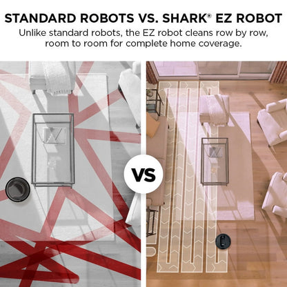 Shark EZ Robot Vacuum with Self-Empty Base, Row-by-Row Cleaning, Powerful Suction, Perfect for Pet Hair, Wi-Fi, Carpets & Hard Floors, RV910S