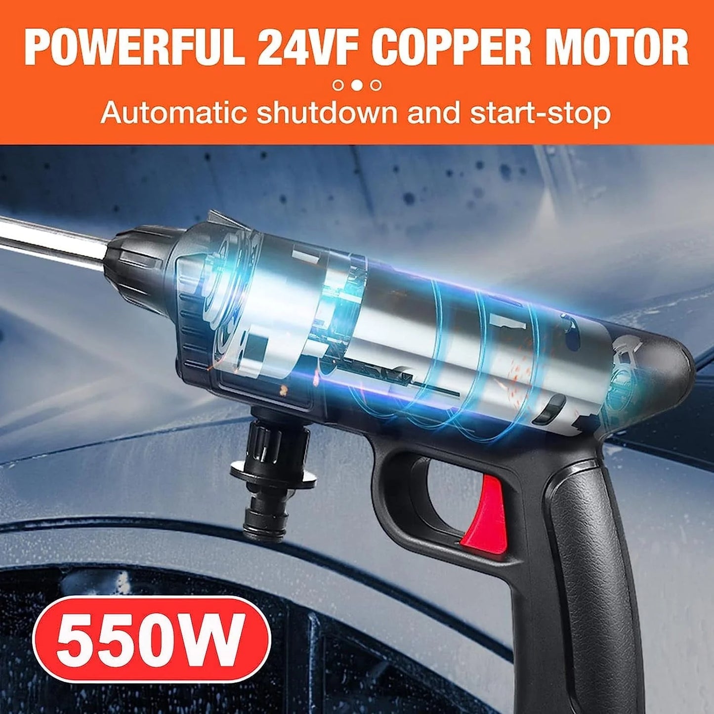 Andoe Cordless Pressure Washer, Portable High Power Pressure Washer with 2 Batteries for Car Cleaning