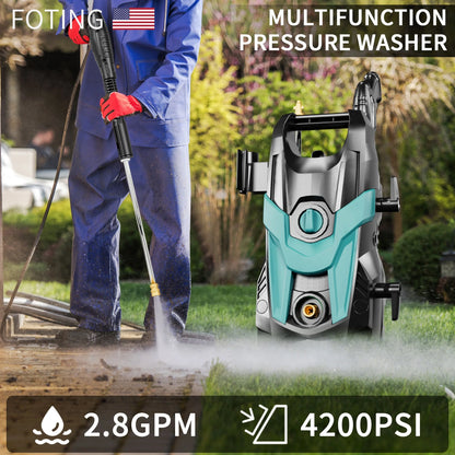 Electric Pressure Washer, 4500 PSI 3.2 GPM Power Washer with 4 Quick Connect Nozzles, High Pressure Cleaning Machine with Foam Cannon for Cars/Fences/Driveways/Patios/Home Cleaning