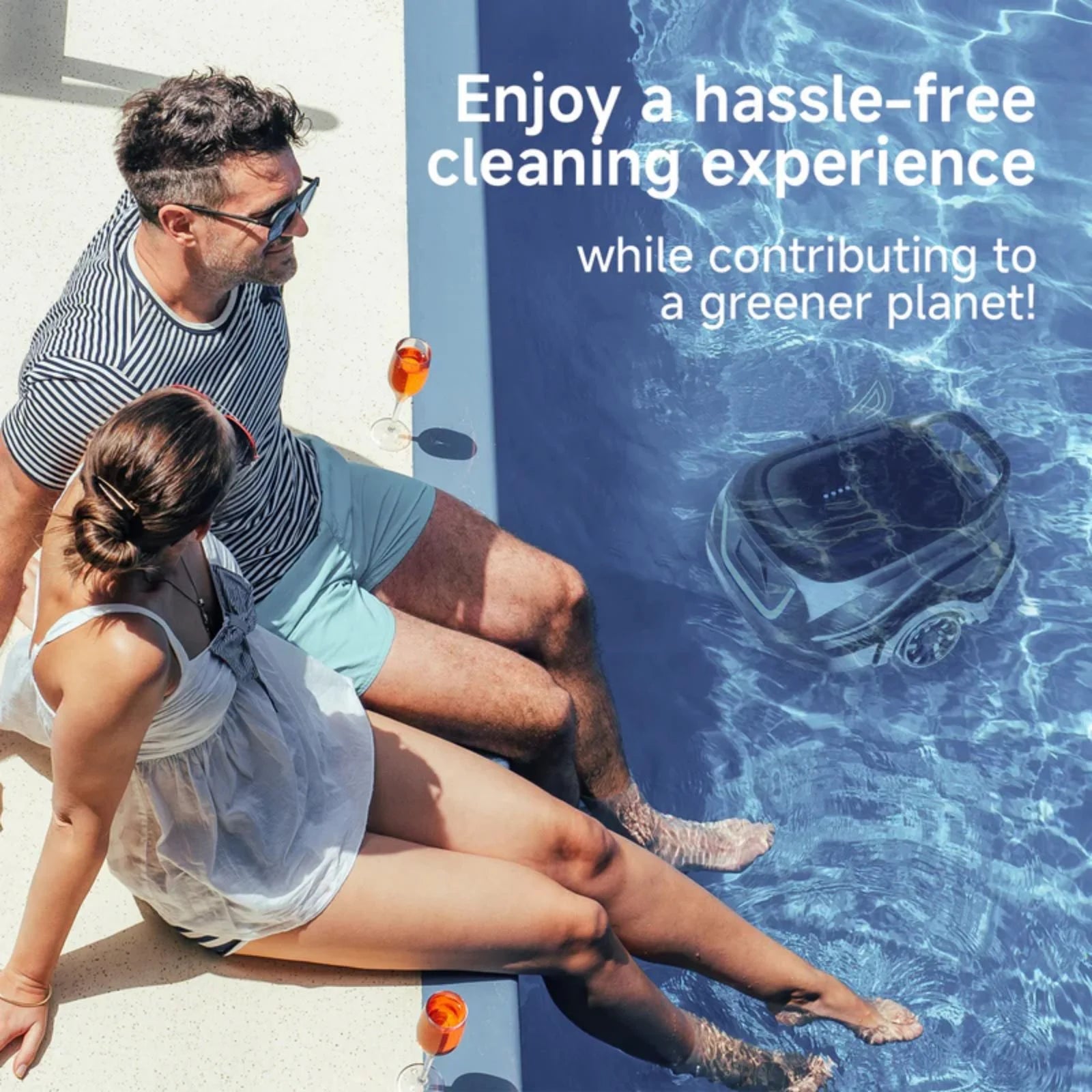 2025 New Upgraded WYBOT A1 Cordless Robotic Pool Vacuum Cleaner - Floor-Only Cleaning for Above Ground Flat-Bottom Pools (Up to 1,076 sq. ft), 120-Min Runtime, Black Green