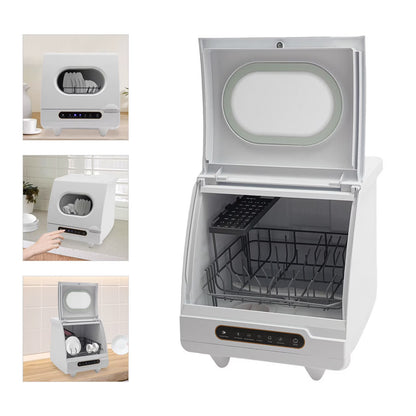 1200W mini Portable Countertop Dishwasher 360�� Rotating Deep Cleaning Dishwasher