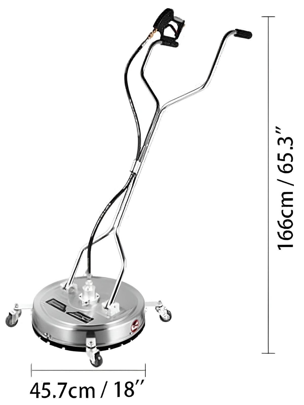 VEVOR 21" Surface Cleaner Pressure Flat Surface Cleaning 4000 PSI Max Working Pressure Flat Surface Cleaner Stainless Steel Rotating Surface Cleaner with 3 Nozzle Front Spray Bar