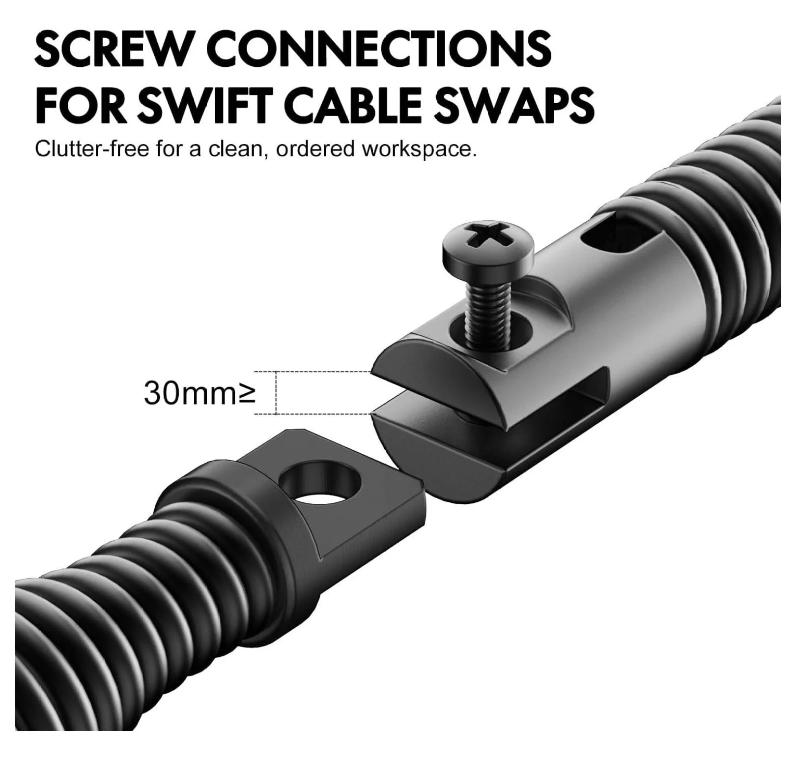 100FT Drain Cleaner Replacement Cable 3/8 Inch - Solid Snake Cable for 1.5-3 Inch Pipes - Compatible with 100ft Drain Cleaning Machines Black
