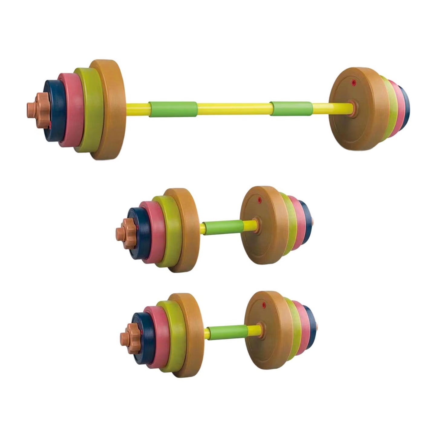 Almencla Kids Toys Dumbbells Children Barbell Bodybuilding Adjustable Weight Gym Toys Light Colors