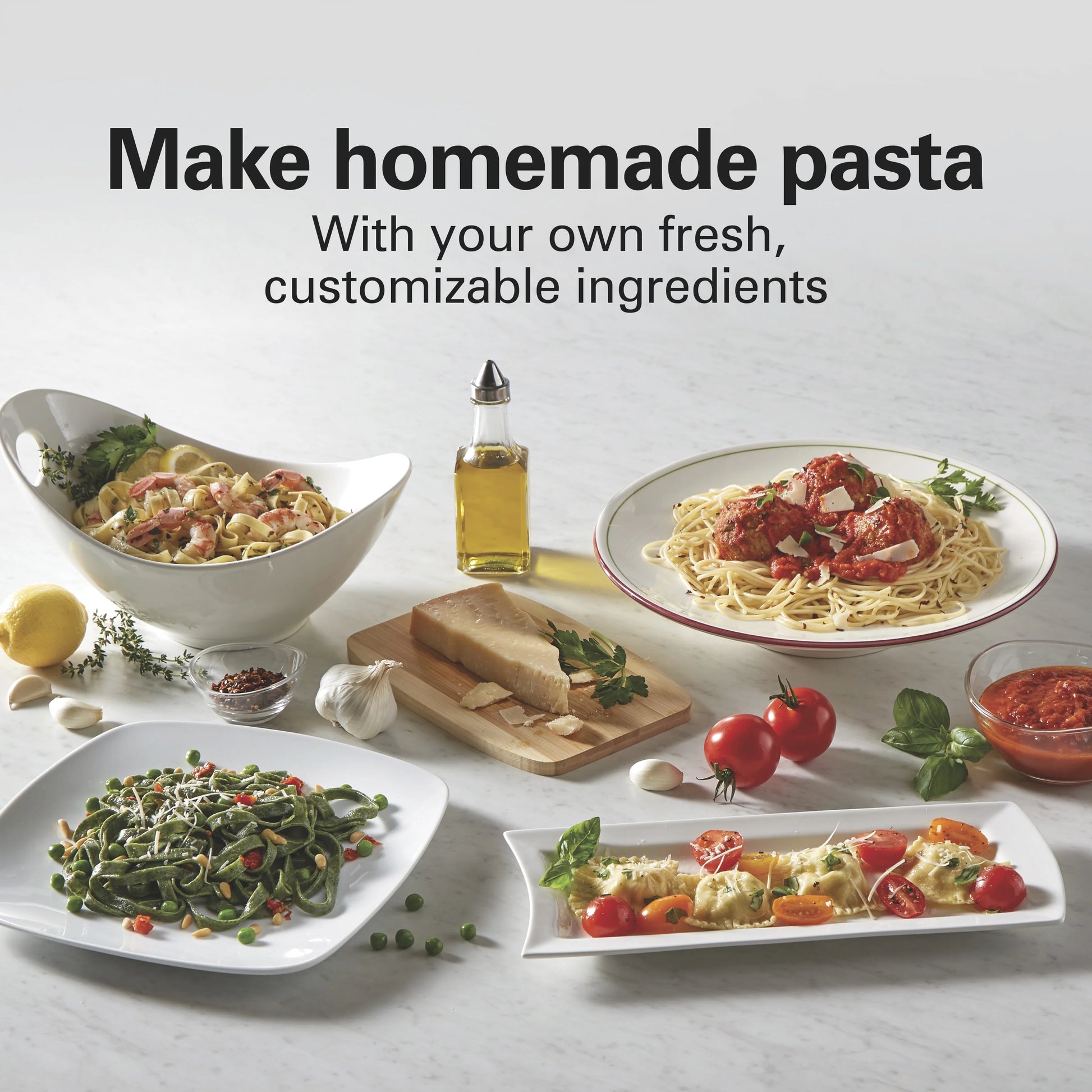 Hamilton Beach Electric Pasta Maker & Noodle Machine with 9 Adjustable Thickness Settings, Includes Spaghetti & Fettucine Cutter, Cutting Wheel, Cleaning Brush, Red