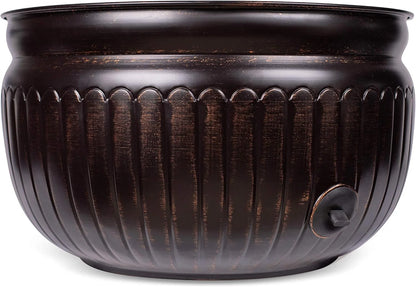 BirdRock Home Decorative Water Hose Pot - Distressed Bronze - 100 ft Hose