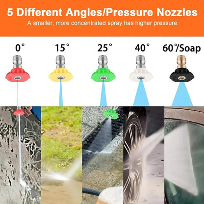 Electric Pressure Washer, 3800PSI 2.6 GPM Power Washer Machine with Hose Reel,4 Quick Connect Nozzles, Foam Cannon, for Cars, Patios, and Floor Cleaning,Orange