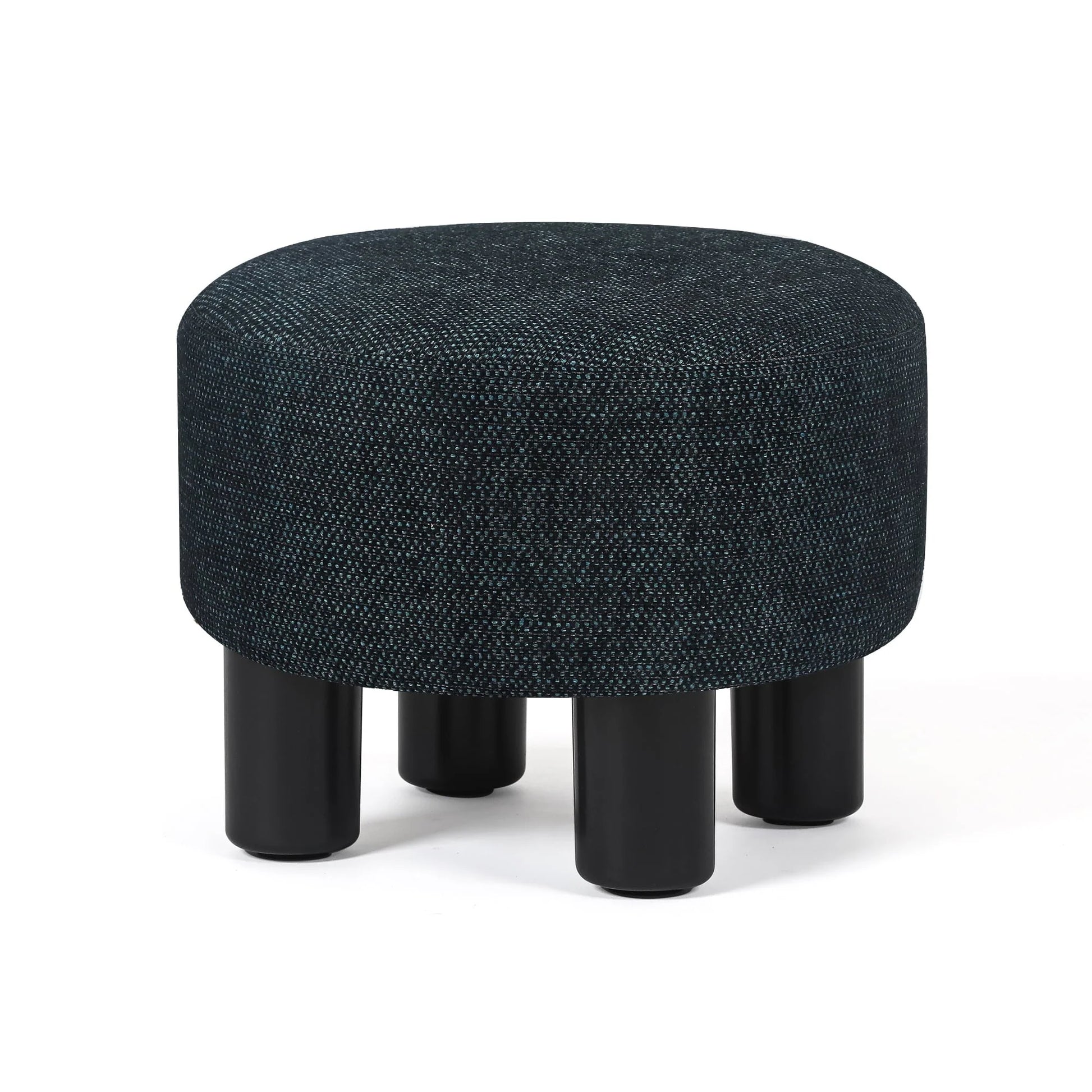 Homebeez Round Footstool Small Upholstered Ottoman Sofa Footrest Stool Padded Seat for Living Room Bedroom Entrance Home Decor