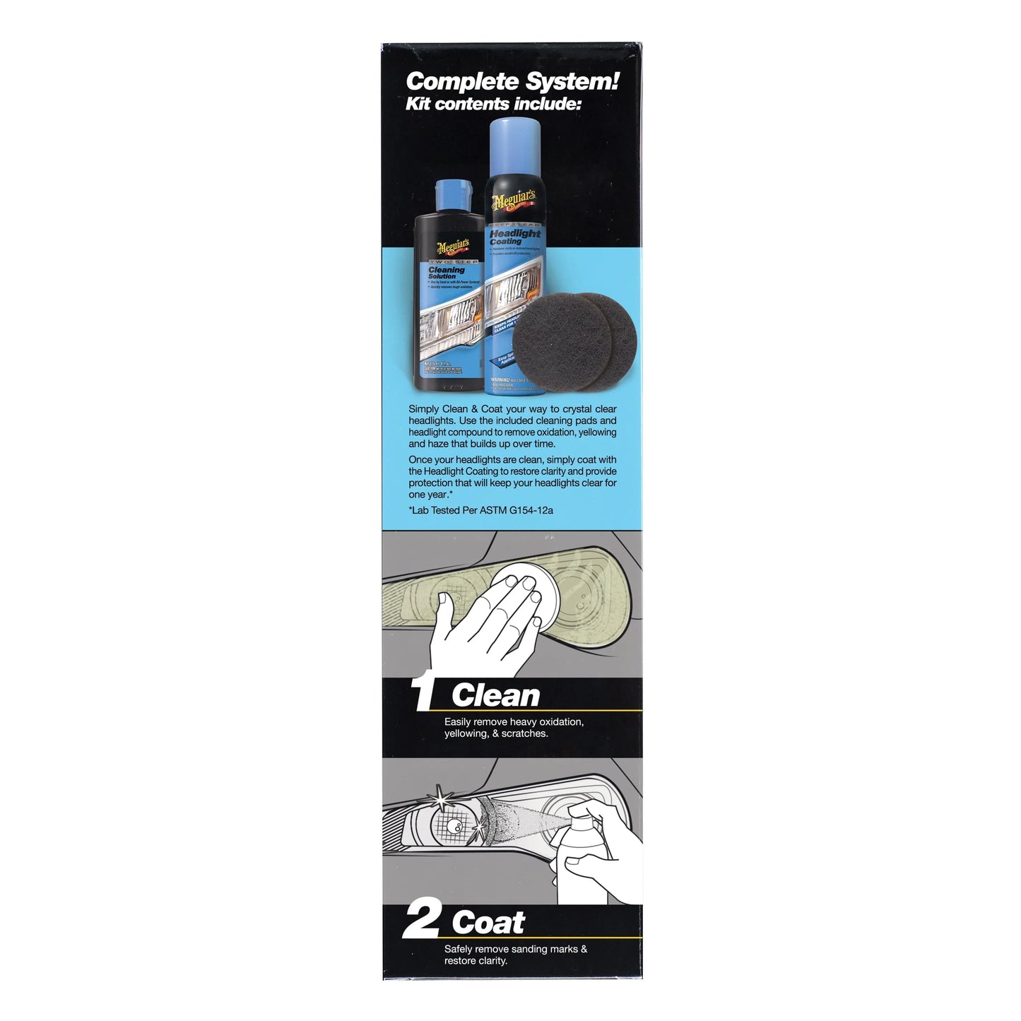 Meguiar's Two Step Headlight Restoration Kit, Clear �?Cleaning Solution, 4 Count (1 Pack)