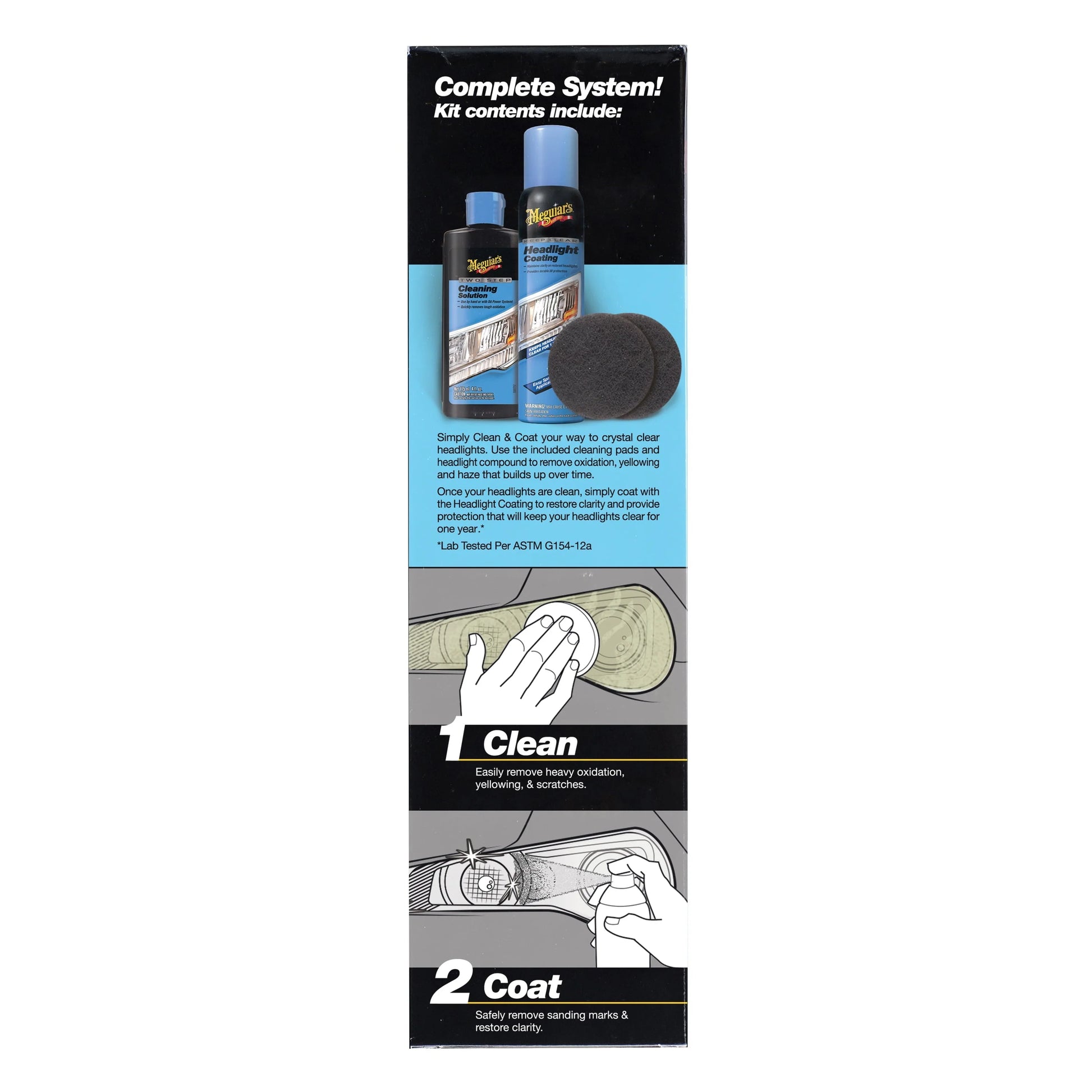 Meguiar's Two Step Headlight Restoration Kit, Clear �?Cleaning Solution, 4 Count (1 Pack)