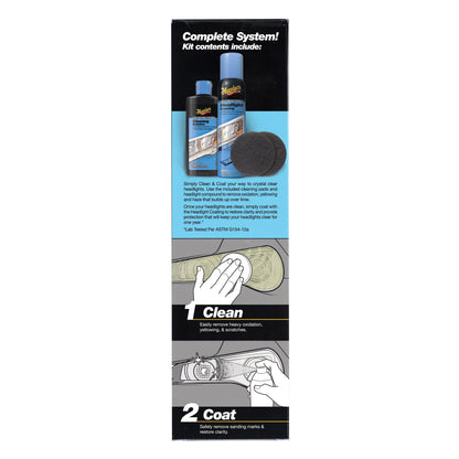 Meguiar's Two Step Headlight Restoration Kit, Clear �?Cleaning Solution, 4 Count (1 Pack)