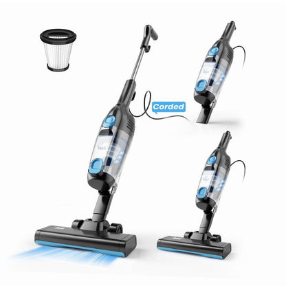 "INSE R6X Corded Stick Vacuum - 15KPa/600W, Ultra-Lightweight - Bagless Upright + Handheld for Hard Floors/Carpet/Pet Hair/Car Cleaning"