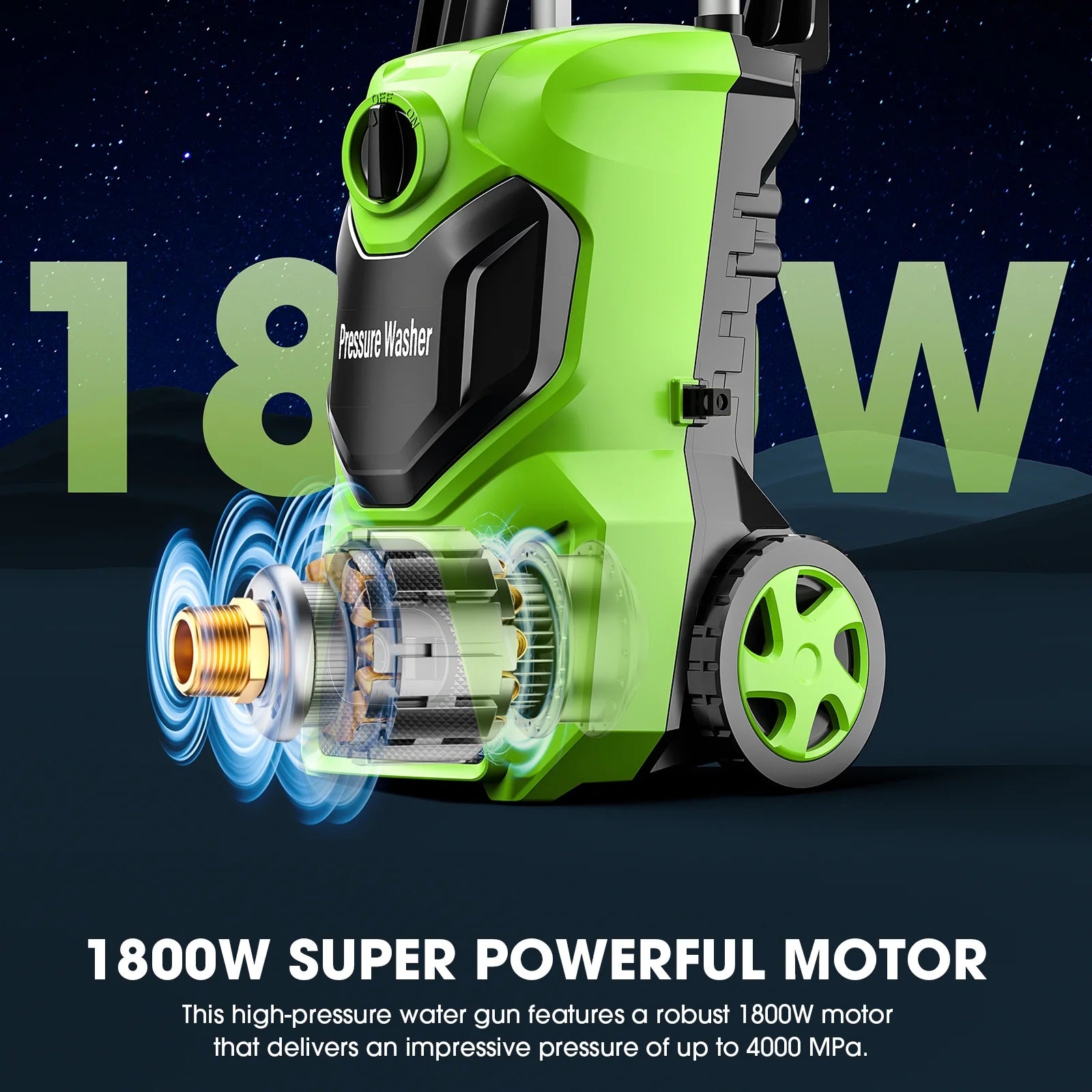 Fenbeli 5000PSI at 2.8 GPM Electric High Pressure Washer Machine 110V for Cleaning Decks