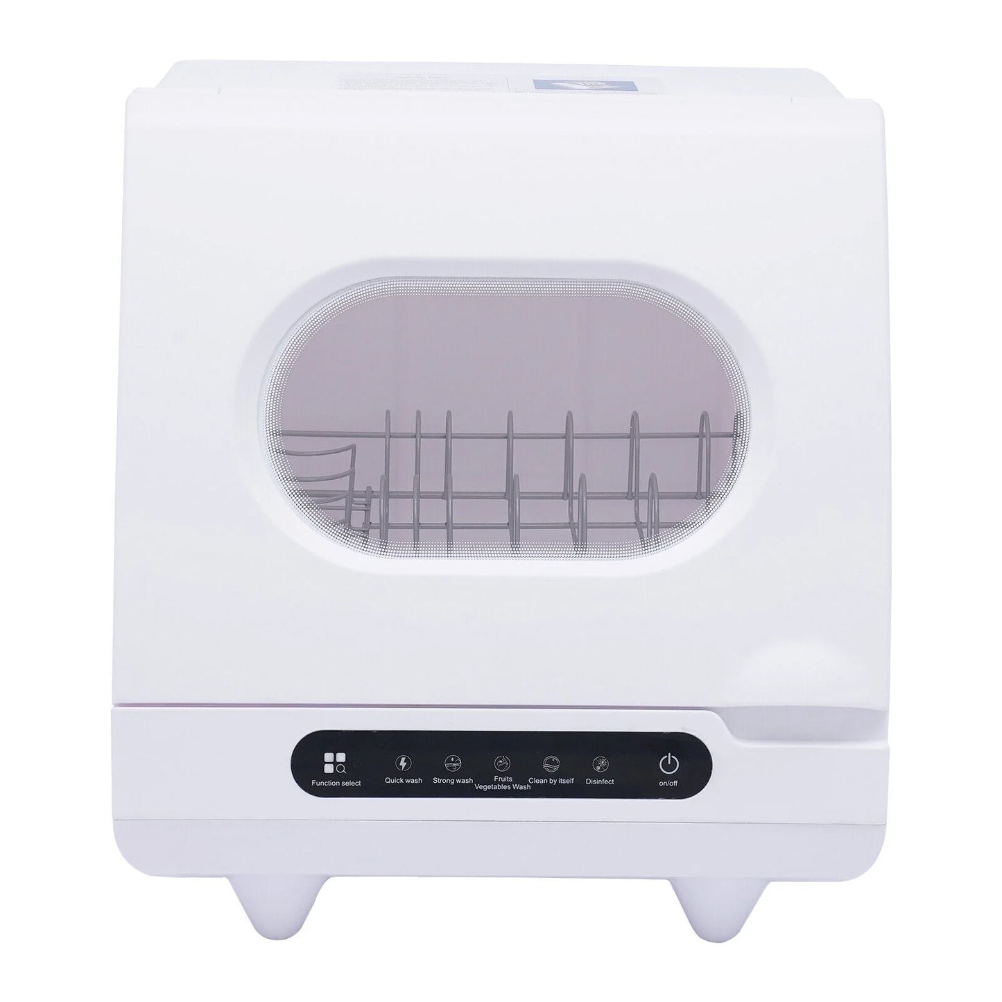 White 800W Dishwasher for Cleaning Vegetables and Fruits 15.6*15.4*16.9in Wash 6 Sets of Tableware at Once