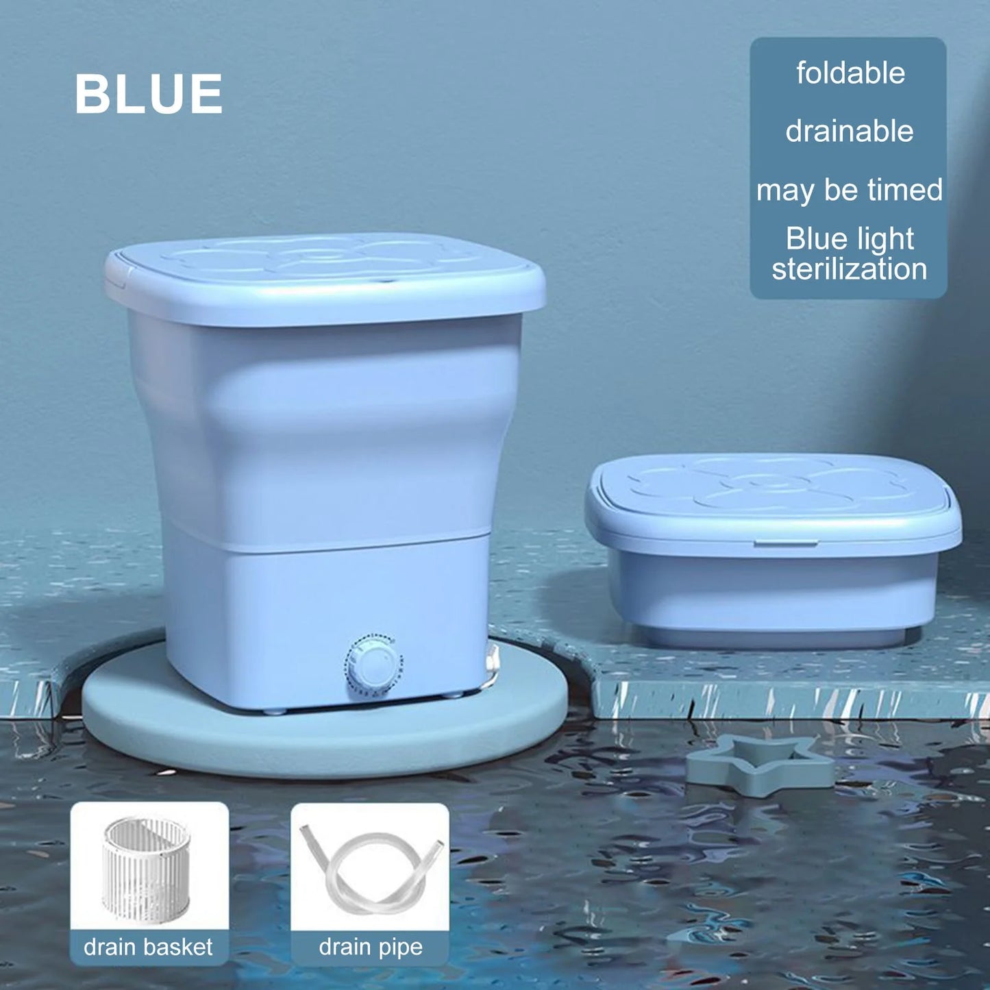 Portable Washing Machine,Mini Foldable Washer,25L Upgraded Large Capacity Foldable Washer, Deep Cleaning Of Underwear, Baby Clothes and Other Small Clothes,Suitable for Apartments, Dormitories, Hotel