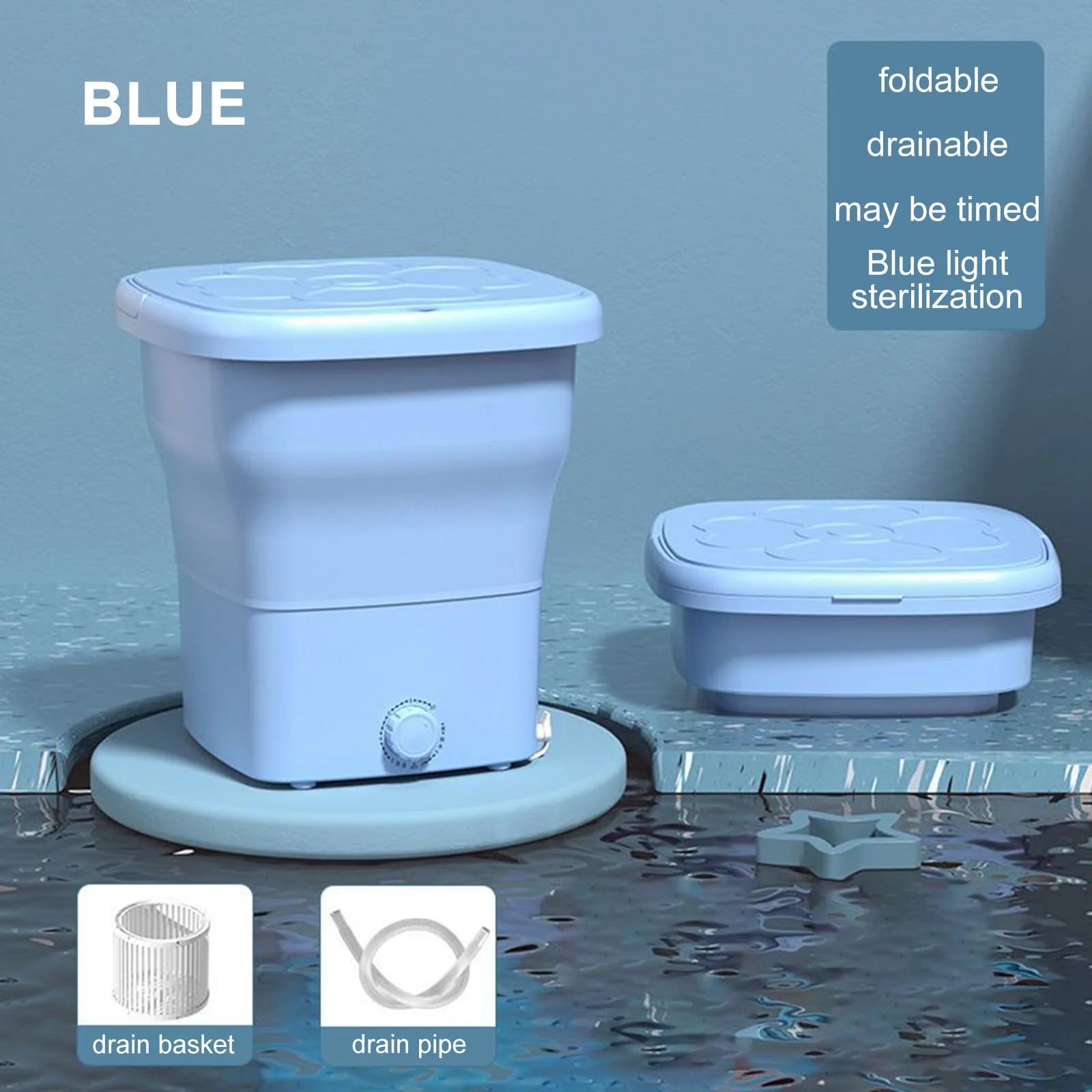 Portable Washing Machine,Mini Foldable Washer,25L Upgraded Large Capacity Foldable Washer, Deep Cleaning Of Underwear, Baby Clothes and Other Small Clothes,Suitable for Apartments, Dormitories, Hotel