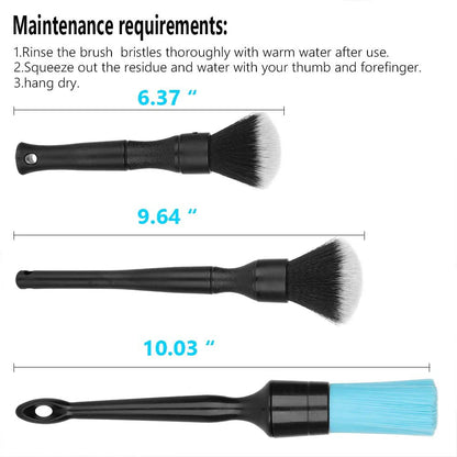 OBOSOE 7 PCS Car Detail Brush Set, Ultra-Soft Cleaning Tool Auto Detail Brushes Kit to Wash Vehicles Interior Exterior Trim Wheel Rim