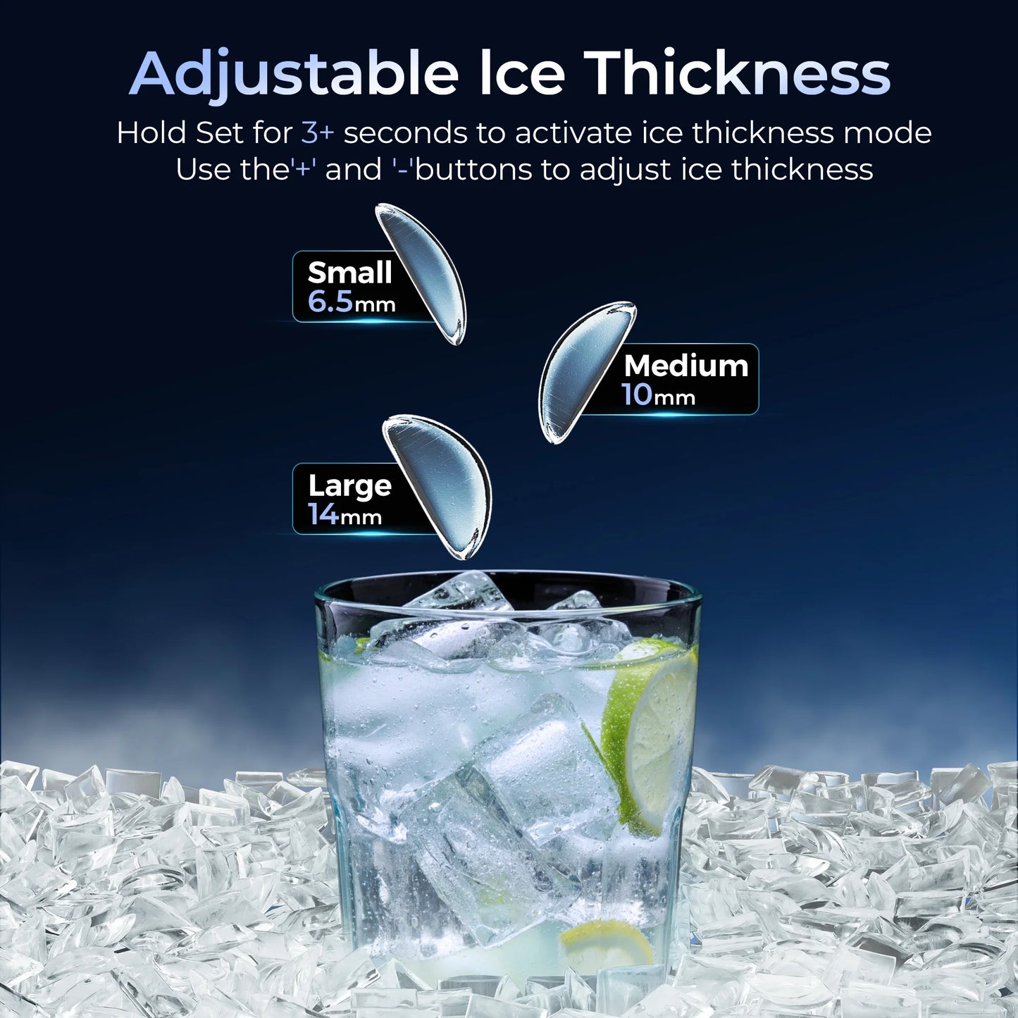 Simzlife Crescent Ice Makers Countertop, 35.9Lbs/24H, 16Pcs in 12Mins, Auto Deep Cleaning, Timer, Portable Crescent Ice Maker Countertop with Crystal-Clear Ice Cubes for Home/Office/Party