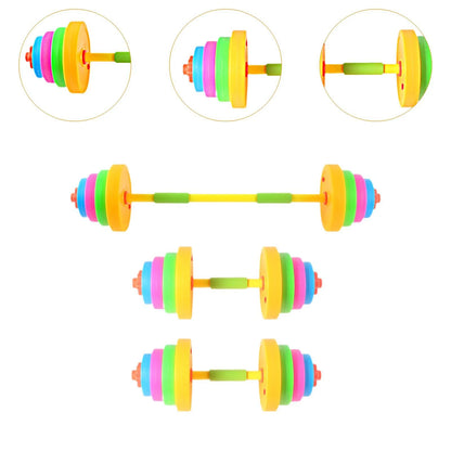 Almencla Kids Toys Dumbbells Children Barbell Bodybuilding Adjustable Weight Gym Toys Light Colors