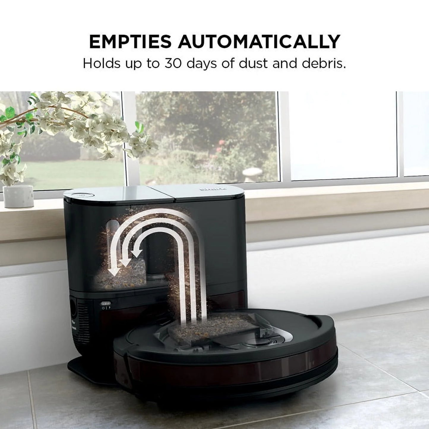 Shark EZ Robot Vacuum with Self-Empty Base, Row-by-Row Cleaning, Powerful Suction, Perfect for Pet Hair, Wi-Fi, Carpets & Hard Floors, RV910S