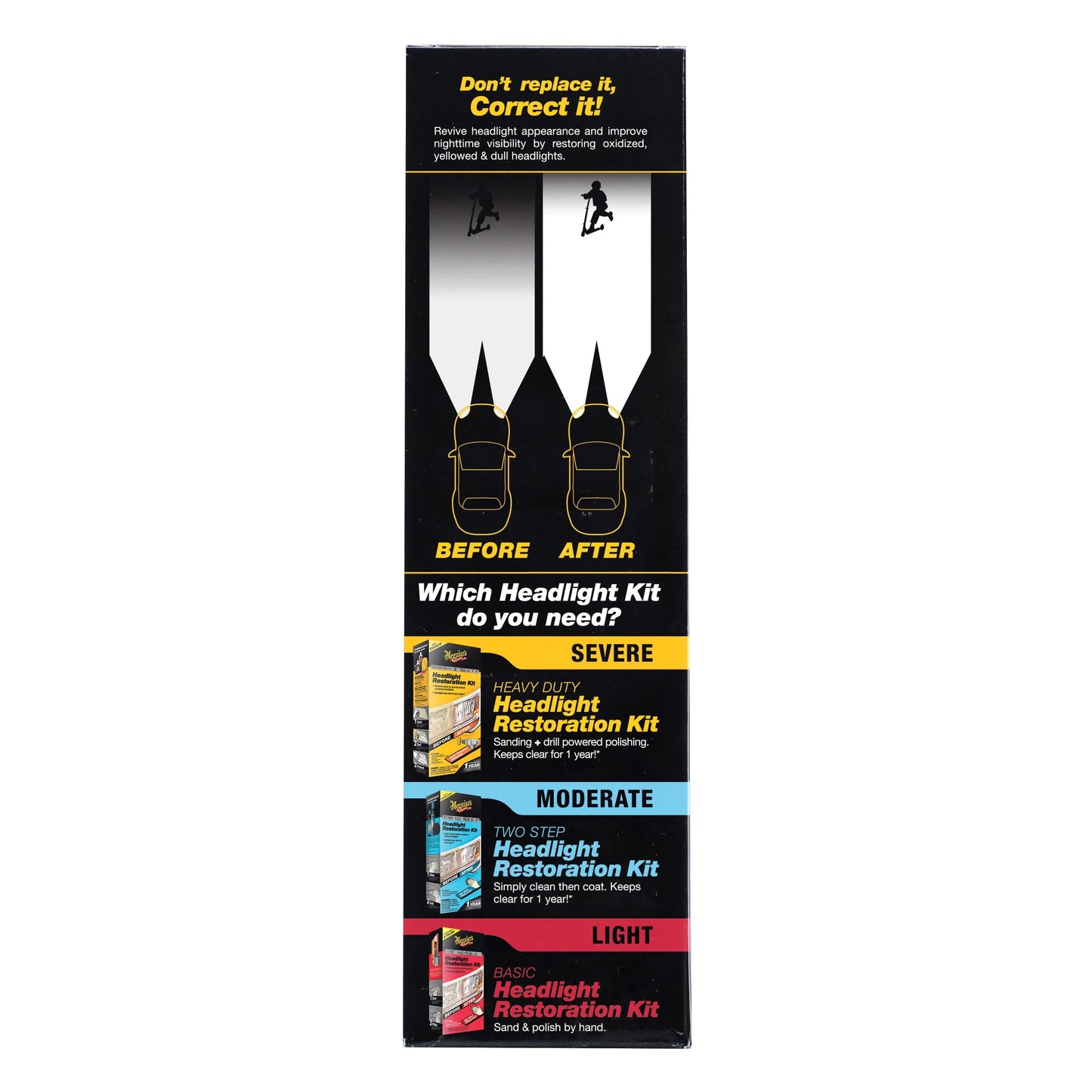 Meguiar's Two Step Headlight Restoration Kit, Clear �?Cleaning Solution, 4 Count (1 Pack)