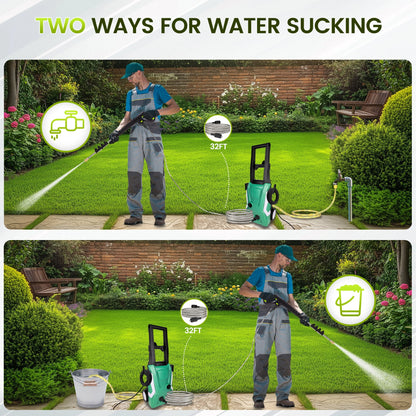 OHHANI Electric Pressure Washer with 32 ft Hose, 2030 PSI Max 2.4 GPM 220V with Foam Cannon 4 Nozzles for Cleaning Cars Patios Driveways Fences Pools