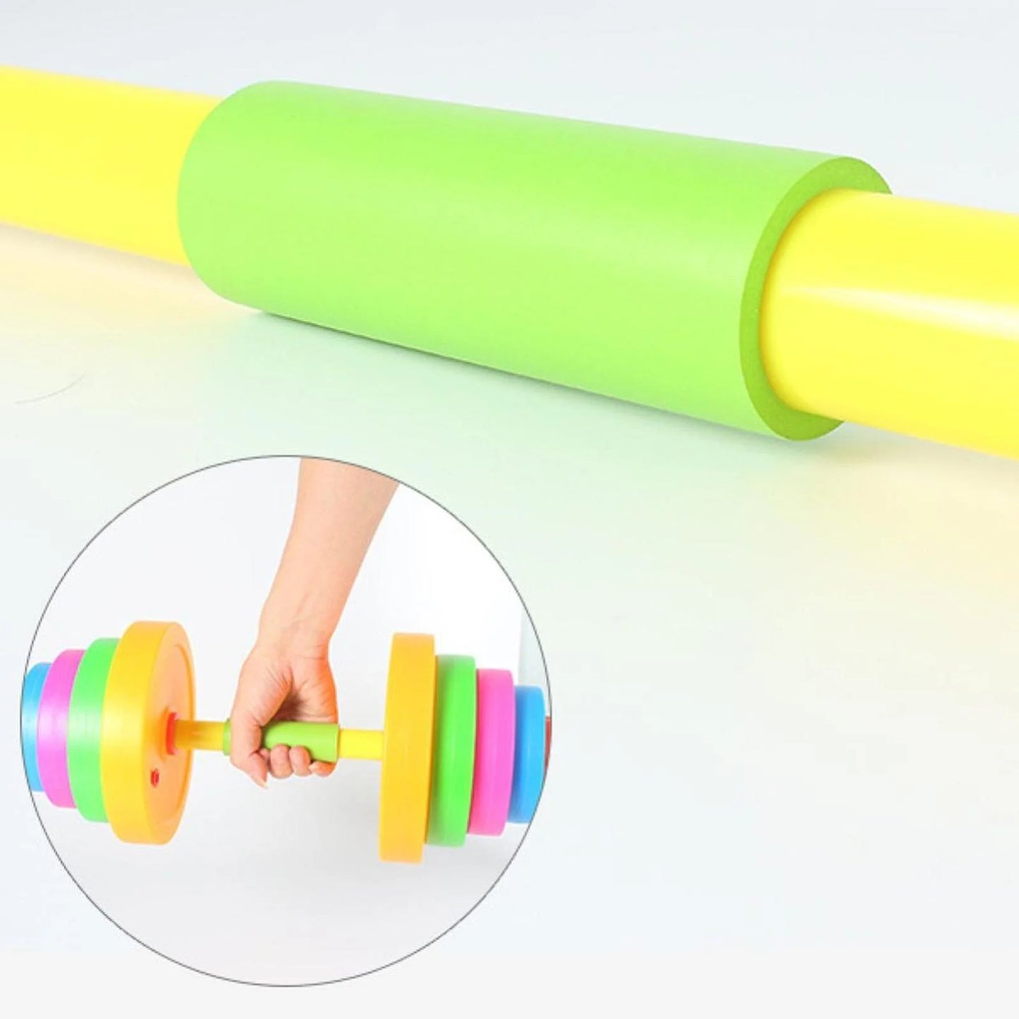 Almencla Kids Toys Dumbbells Children Barbell Bodybuilding Adjustable Weight Gym Toys Light Colors