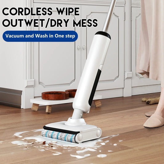 HABIUBIU Vacuum Mop All in One, Wet Dry Vacuum Cleaner, Cordless Cleaner Machine for Tile Hardwood Floor, Self Cleaning Electric Mop with 180�� Lie-Flat