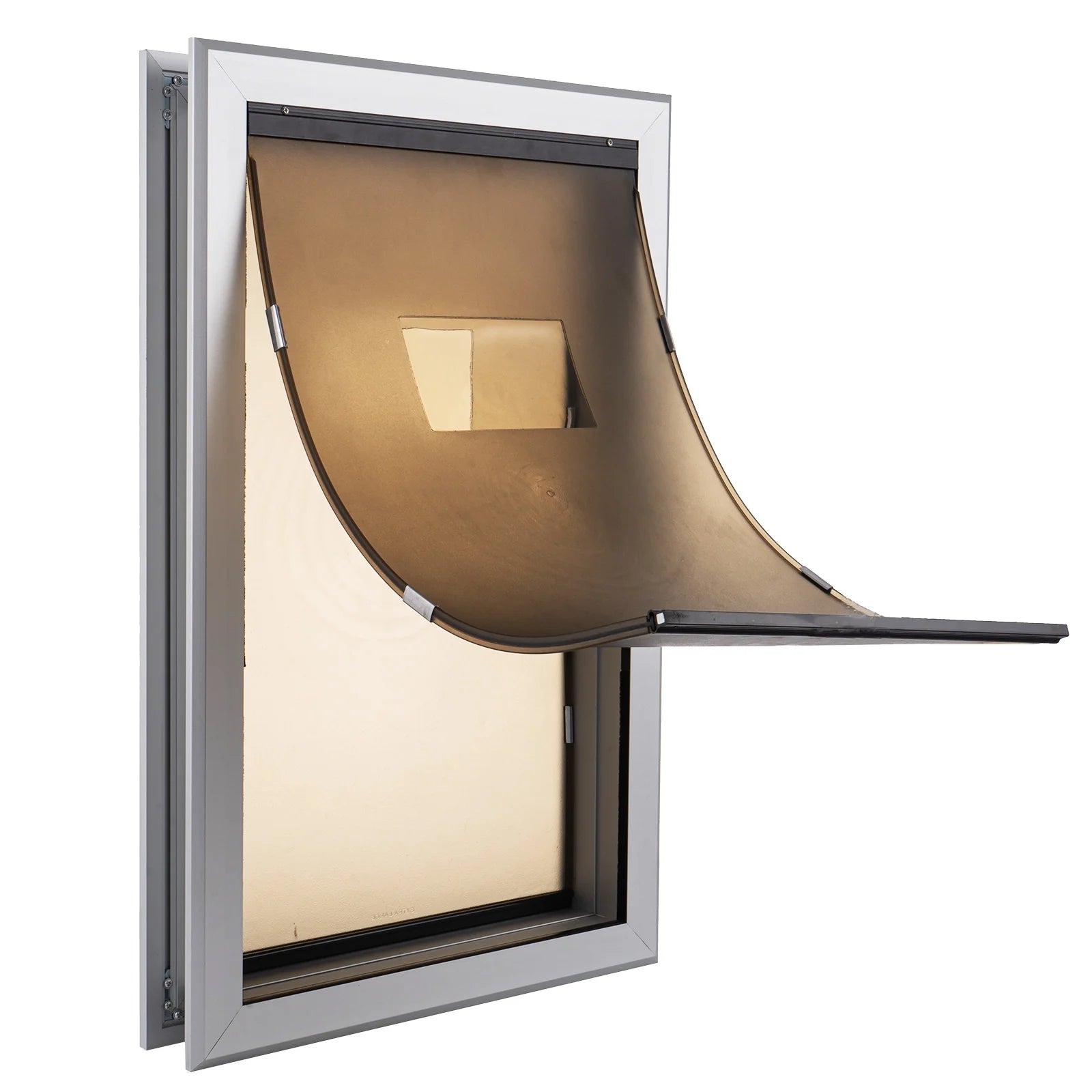 SHZOND Large Dog Door Aluminum Dog Doors W/Extra-Large Flap 17.5" W x 27.7" H Doggie Doors for Large Dog Up to 220lbs