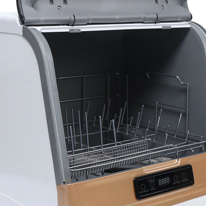 Portable Countertop Dishwasher W/Steam& Air-dry Function, 4 Washing Programs, 360° Streak-free Deep Cleaning for Home Apartments& Rvs (12-20pc Once)