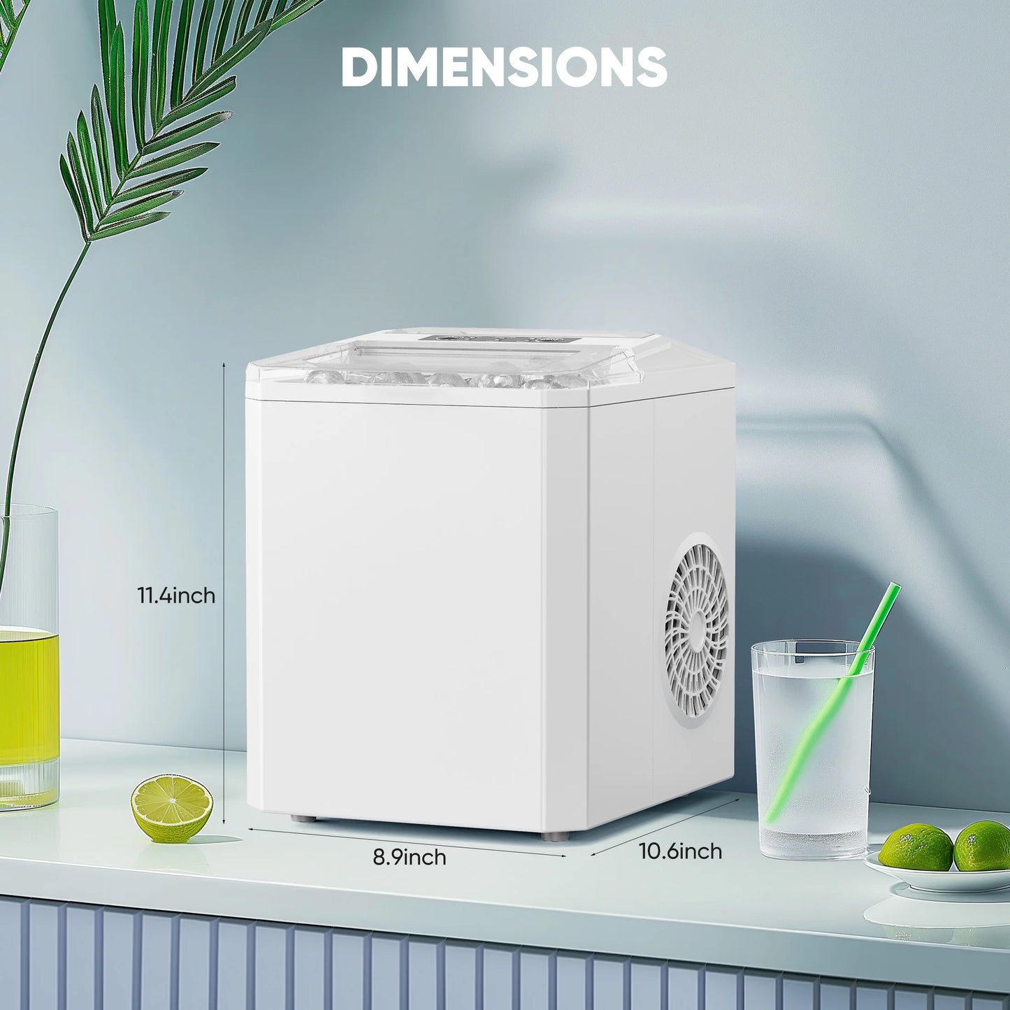 ZUNMOS Countertop Ice Maker,9 Cubes in 6 Minutes, Self-Cleaning, with Ice Basket & Scoop, Black