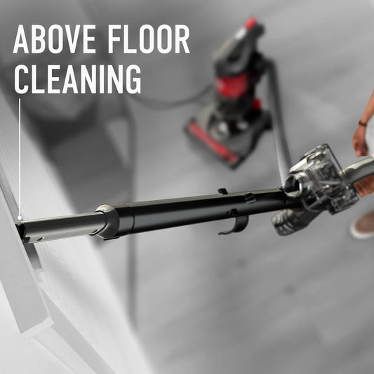Hoover Rewind Pet Bagless Upright Vacuum Cleaner, Pet Friendly, Automatic Cord Rewind, Multi-Surface and Above Floor Cleaning, UH77410V, Gray & Red