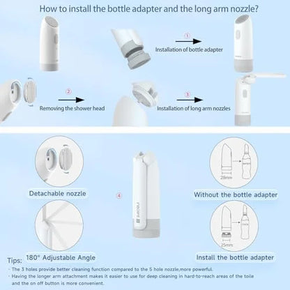 Portable Bidet|High Pressure Travel Bidets Electric Portable Bidet for Women Men Hygiene Cleaning | Soothing Postpartum Care | Hemorrhoid Perineal Care| Travel Bidets Portable