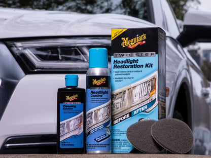 Meguiar's Two Step Headlight Restoration Kit, Clear �?Cleaning Solution, 4 Count (1 Pack)